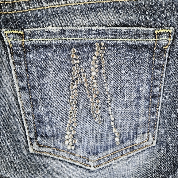 MARCIANO | embellished pocket distressed bootcut mid rise jeans - Picture 2 of 9